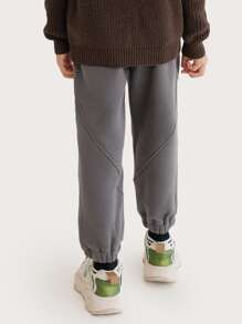 Niños Pantalones deportivos unicolor - Gris Oscuro - Ver 2