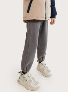 Niños Pantalones deportivos unicolor - Gris Oscuro - Ver 3