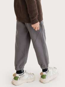 Niños Pantalones deportivos unicolor - Gris Oscuro - Ver 5