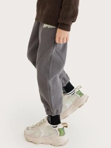 Niños Pantalones deportivos unicolor - Gris Oscuro - Ver 4