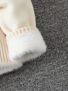 SHEIN Tween Boy Mock Neck Thermal Lined Sweater,In Fall/Winter