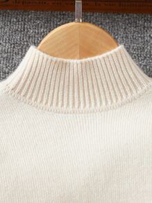 SHEIN Tween Boy Mock Neck Thermal Lined Sweater,In Fall/Winter
