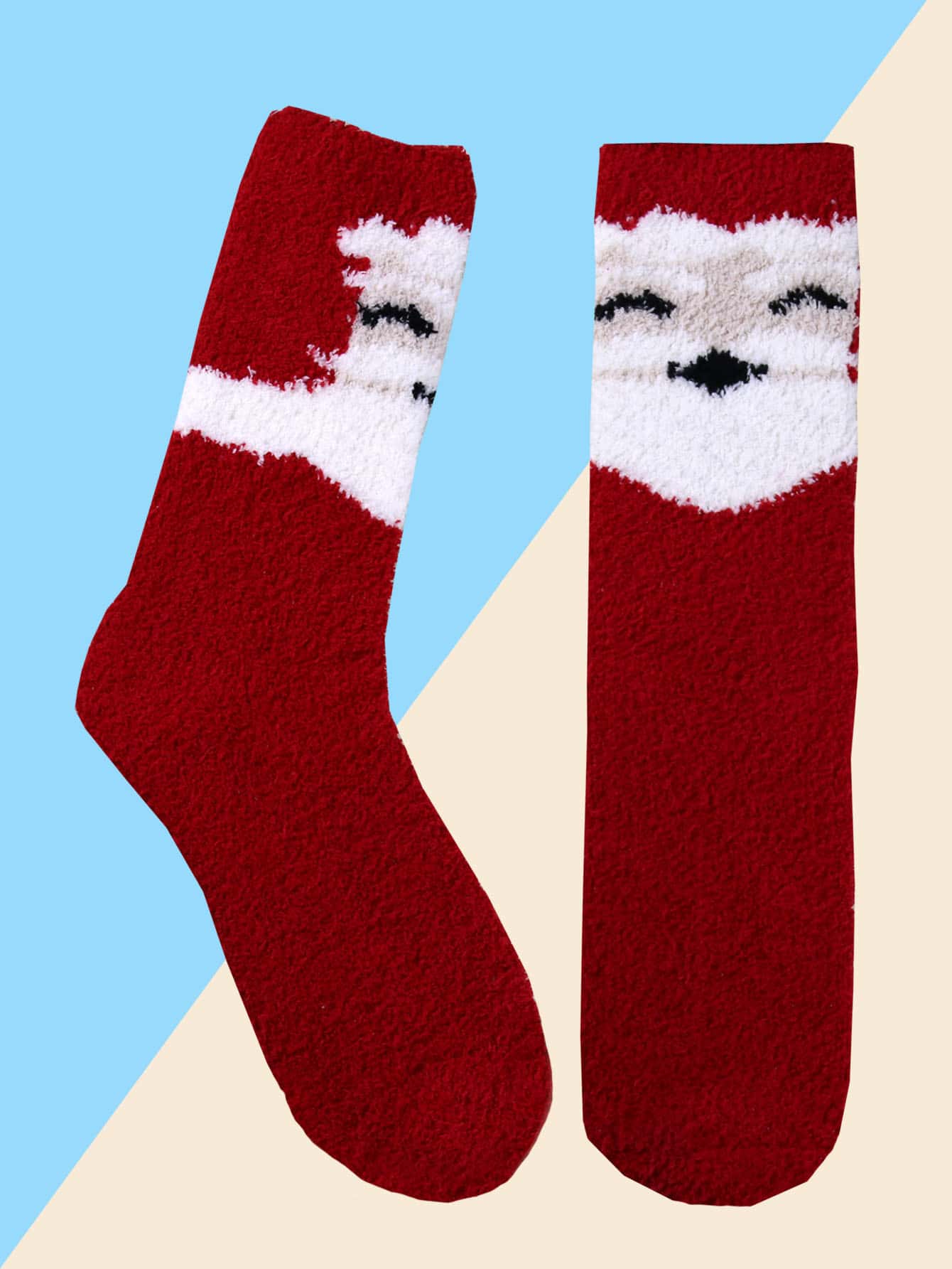 1 Pair Of Men's Half-velvet Santa Socks - Multicolor - View 1