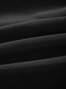 INAWLY Letter Graphic Drawstring Waist Thermal Lined Joggers - Black - View 5