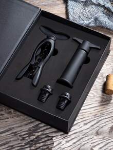 5入組素色紅酒瓶開瓶器 - 黑色 - 查看 4