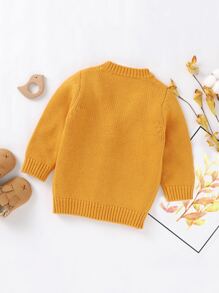 Bebé Cárdigan con bordado de dibujos animados con botón delantero