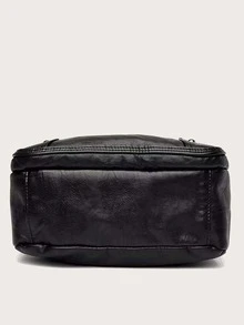 Studded Decor Hobo Bag - Black - View 3