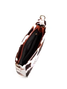 带零钱包的奶牛印花单肩包，母亲节送给妈妈的礼物 - 彩色 - 查看 5