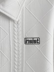 Manfinity Loose Fit Men's Polo Shirt With Letter Embroidery - White - View 4