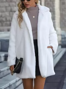 Chiquease Women Faux Fur Burgundy Coats