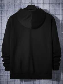 Manfinity RebelGame Áo hoodie dài tay thường ngày họa tiết gấu Relaxed-Fit dành cho nam - màu đen - Xem 2