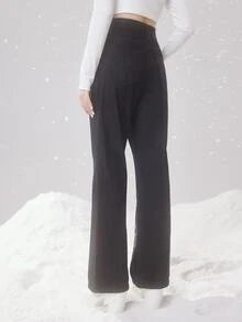 ROMWE Fairycore Floral & Butterfly Print Flare Leg Jeans - Black - View 5