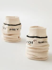 5pairs Toddler Kids Cartoon Graphic Crew Socks - Multicolor - View 4