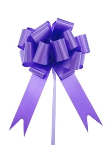 9pcs Random Color Pull Flower, Plastic Gift Wrap Bow For Party, - Multicolor - View 4