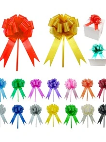 9pcs Random Color Pull Flower, Plastic Gift Wrap Bow For Party, - Multicolor - View 7