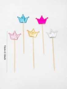 10pcs Crown Design Birthday Cake Topper - Multicolor - View 3