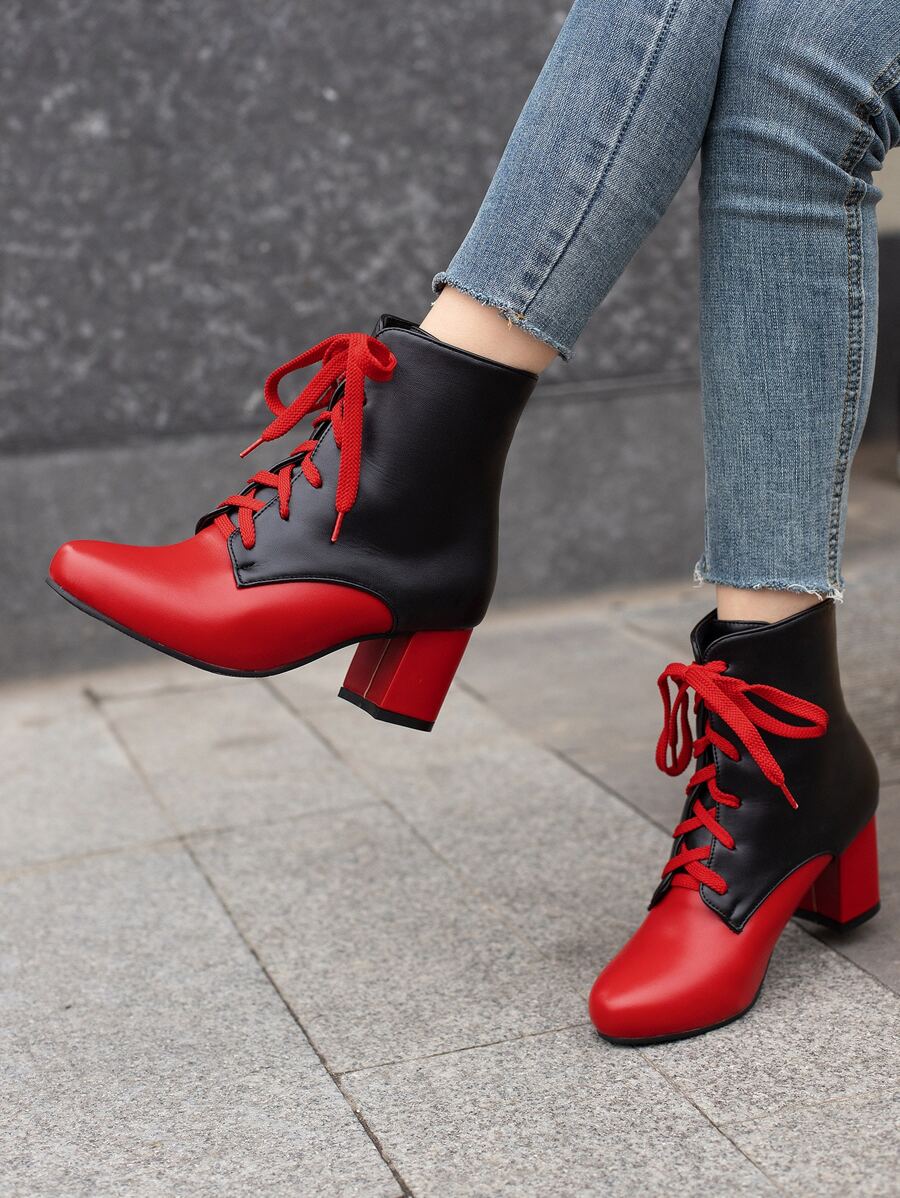 Khối màu Thời trang Của phụ nữ Giày ống Với - Nhiều màu - Xem 1