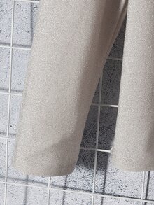 Manfinity 寬鬆男士落肩純色t卹 - 杏色 - 查看 4