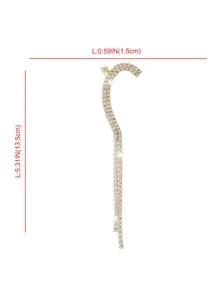 1 pieza Arete con diseño de diamante de imitación - Amarillo Oro - Ver 3