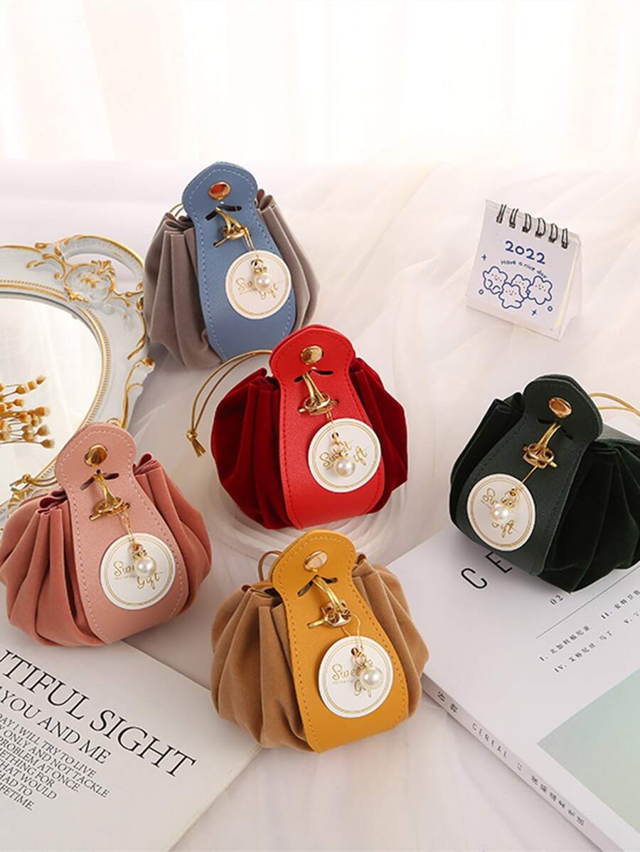 1入組彩色絲絨婚禮派對禮品包(卡珍珠不包含-隨機色) - 彩色 - 查看 1