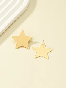 星形設計耳釘 - 金黃色 - 查看 3