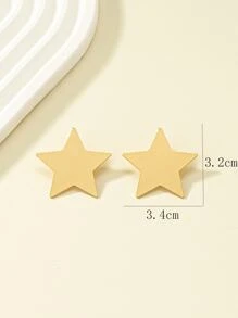 星形設計耳釘 - 金黃色 - 查看 5