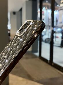 鏈條水鑽時尚優雅 TPU 手機殼 - 黑色 - 查看 3