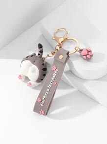 Cute Cat Three Accessories Keychain - Multicolor - View 2