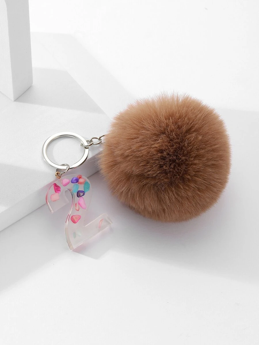 Llavero con pompón & número accesorio - Multicolor - Ver 1