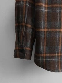 Manfinity Homme Men Plaid Print Shirt Without Tee - Coffee Brown - View 3