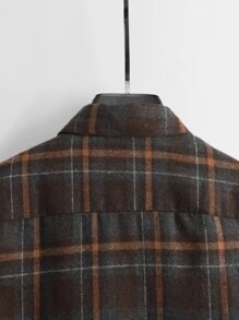 Manfinity Homme Men Plaid Print Shirt Without Tee - Coffee Brown - View 6