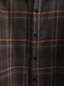 Manfinity Homme Men Plaid Print Shirt Without Tee - Coffee Brown - View 7