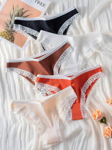 5pack Contrast Lace Panty Set - Multicolor - View 3