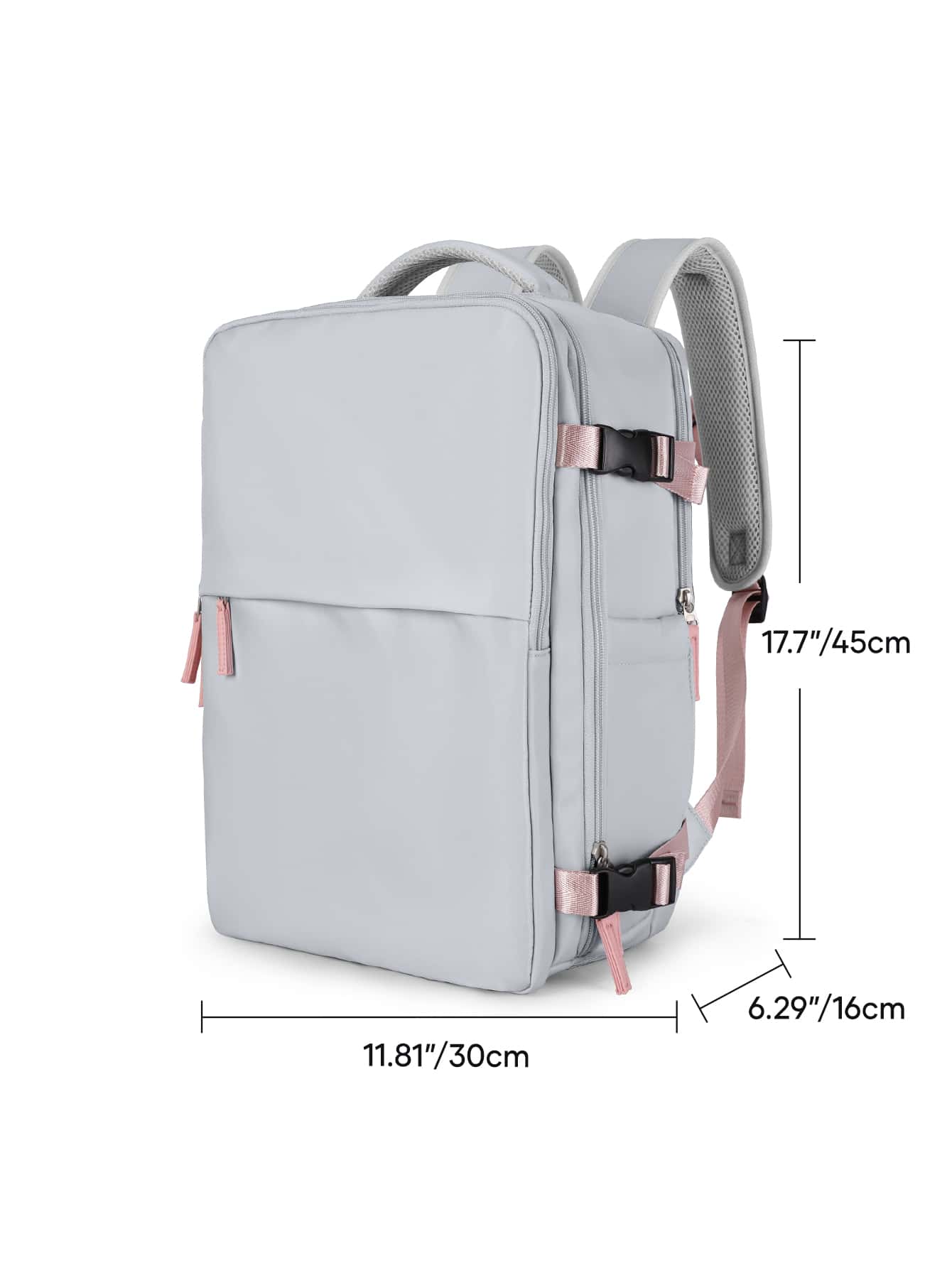 תיק אחסון לחדר כושר ספורט תיק כושר מינימליסטי בעל קיבולת גדולה עבור בנות נוער, נשים, תיכון, סטודנטים ועובדי צווארון לבן, עם תא נעליים, מושלם לעסקים, בחוץ, נסיעה, חזרה לבית הספר - אפור בהיר - ראה 4