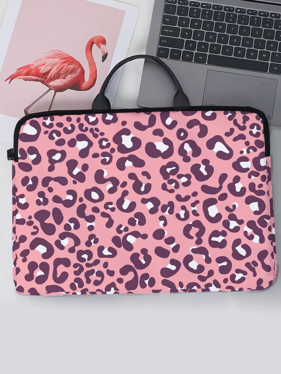 14 Inch Leopard Print Laptop Bag - Multicolor - View 1
