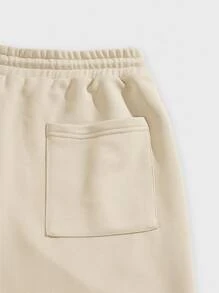 Manfinity Men Slogan Graphic Sweatshirt & Joggers - Beige - View 6