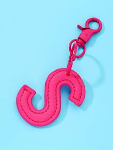 1入組男士簡約款pu皮英文字母鑰匙扣吊飾,迷人的新年/情人節/聖誕派對家庭和朋友禮物 - 玫紅色 - 查看 2