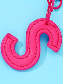 1入組男士簡約款pu皮英文字母鑰匙扣吊飾,迷人的新年/情人節/聖誕派對家庭和朋友禮物 - 玫紅色 - 查看 4