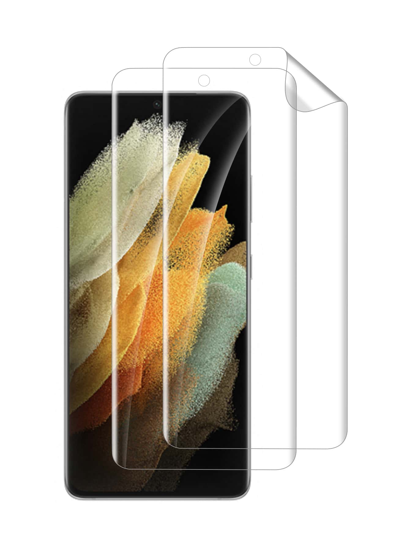 2 tấm phim màn hình điện thoại bằng silicon tương thích với Samsung, phủ toàn bộ, dễ lắp đặt, độ nét cao, trong suốt, không có bong bóng, chống trầy xước và vỡ, phim gel thủy tinh, phim bảo vệ màn hình mềm (không phải kính cường lực) làm quà tặng cho sinh nhật/lễ Phục sinh/ngày tổng thống/giáng sinh/gia đình/bạn bè/con trai/con gái