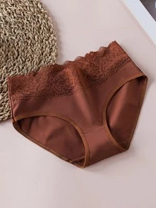 Quần lót Nữ Tương phản ren màu trơn - Nhiều màu - Xem 4