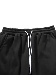 Manfinity Homme 男士字母圖案撞色套頭衫和腰部抽繩衛褲 - 彩色 - 查看 4