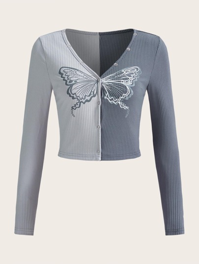 Two Tone Butterfly Graphic Tee