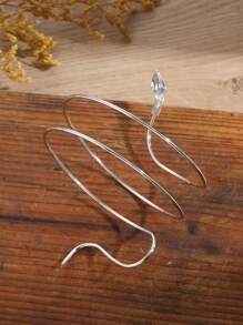 蛇設計臂環 - 銀色 - 查看 2