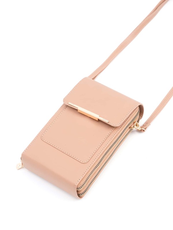 Metal Decor Flap Phone Wallet Purse Shoulder Bag Phone Case Crossbody Bag Phone Bag Clutch