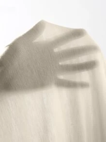 SHEIN Privé 素色露背短款T恤 - 杏色 - 查看 7