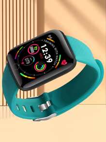 1入组男士女士綠色矽膠錶帶運動型心率監測和計步器多功能矩形智能手錶兼容安卓和iphone - 綠色 - 查看 3