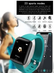 1入组男士女士綠色矽膠錶帶運動型心率監測和計步器多功能矩形智能手錶兼容安卓和iphone - 綠色 - 查看 8