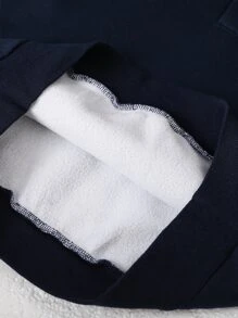 Chicos Pantalones deportivos con sudadera con bolsillo de canguro - Azul Marino - Ver 6