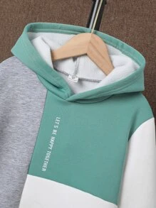 Boys Colourblock Letter Graphic Hoodie & Joggers - Multicolor - View 6