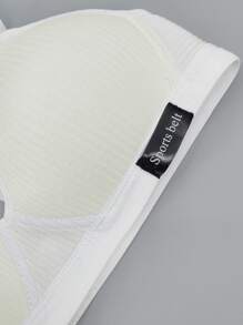 Niñas 3 piezas Sujetador unicolor con diseño de parche tejido de canalé - Multicolor - Ver 3